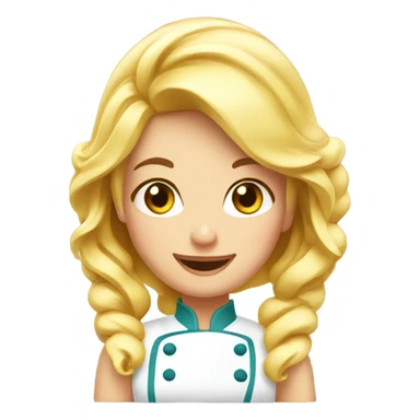 Cook blonde girl pastry sticker