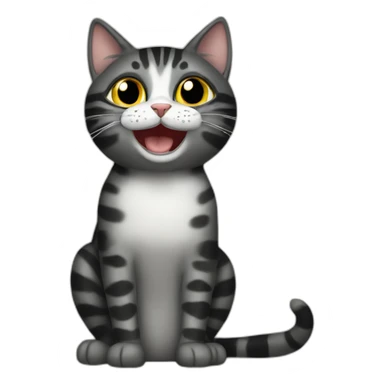 Black mackerel tabby cat singing sticker