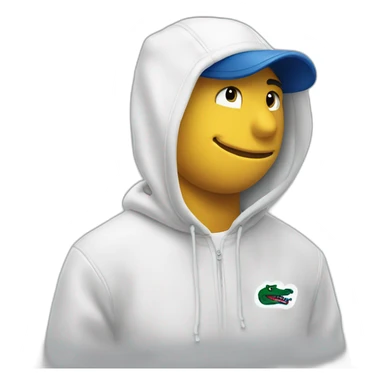 Lacoste smiking friends with white lacoste hoodie sticker