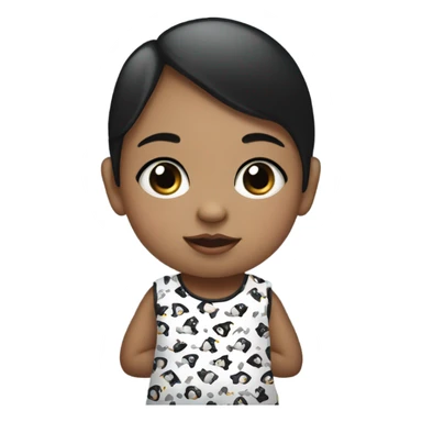 Baby girl in a penguin black and white sleep dress sticker