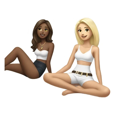Brunette ang blonde girls on a yacht  sticker