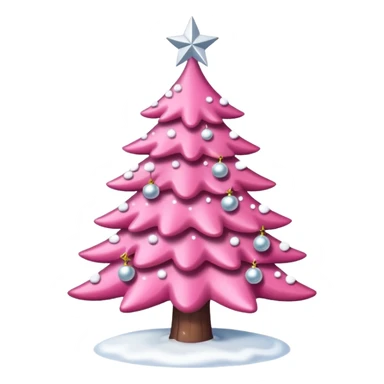 A pink Christmas tree with snow White glitter decorations sticker