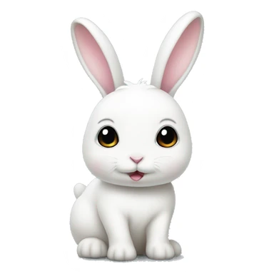 Cute little White bunny with a question mark above her bunny head sticker