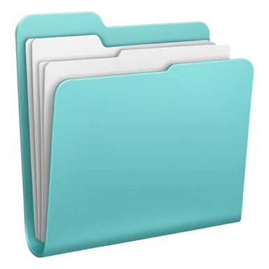 mint blue file folder sticker