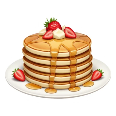 Pancakes with strawberry sticker