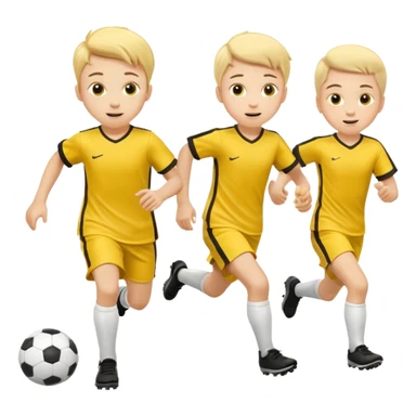 kids play soocer in yellow dress, boys sticker