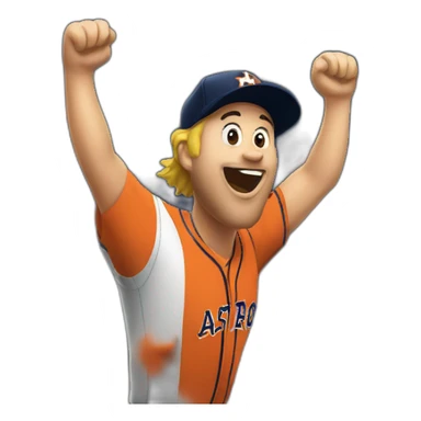 Houston Astros fan cheering sticker
