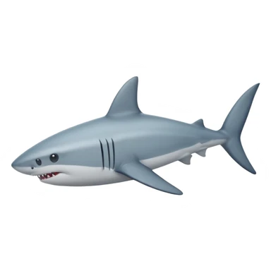 side view of shark body with a cat face sticker