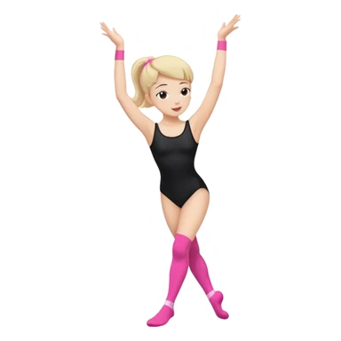 sport stretch dancer in black leotards and pink socks who talk sticker