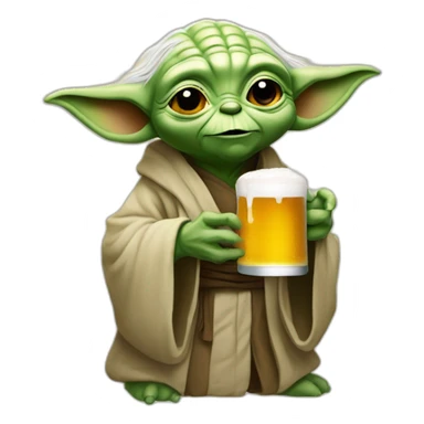 Yoda qui boit de la bière sticker