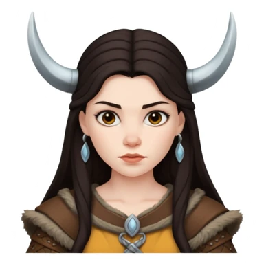Viking woman dark hair sticker