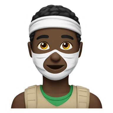 Face with face mask, palestine headband,boy, white boy,  sticker