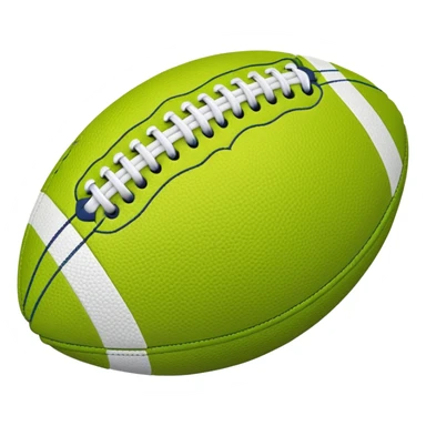 American football with lime green leather and navy-blue stitching sticker