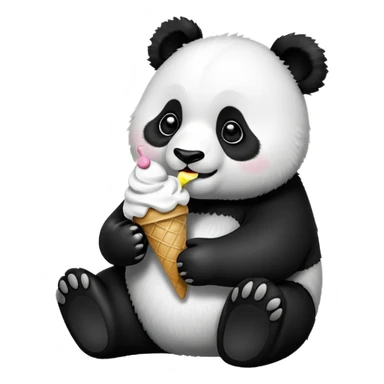 Panda eating ice creamy sticker