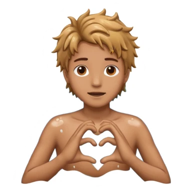 Persong drowning in the ocean and creting a heart with his hands sticker