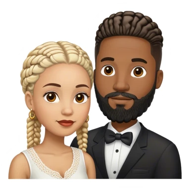 Lightskin guy with beard and cornrows and his black wife married sticker