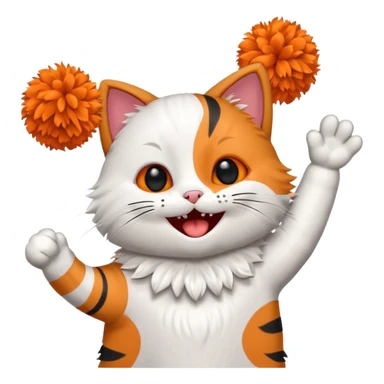 cheerleading cat with pom pom sticker