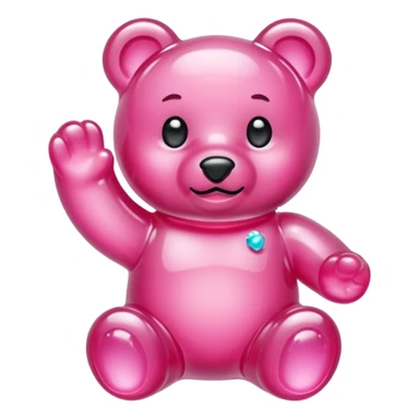 Pink Gummybear made out of crystals sticker