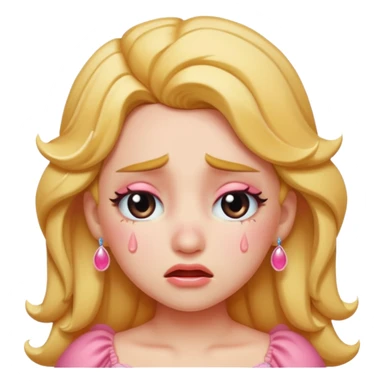 Crying princess peach sticker