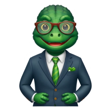 alligator with clothes and wearing glasses sticker