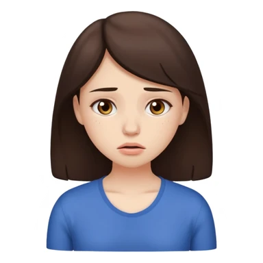  a brunette girl suffering from menstrual cramps sticker