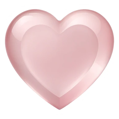 Heart-shaped rose quartz crystal with delicate pink hue and subtle inner cloudiness sticker