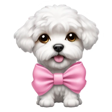 Schichon puppy pink bow sticker