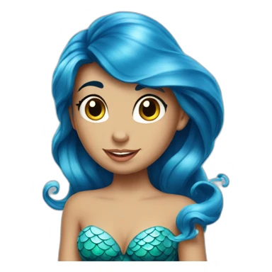 The little mermaid with blue hait sticker