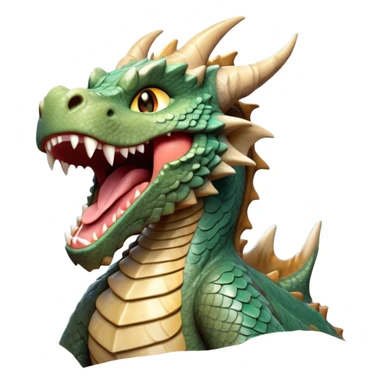 Cinematic Cute Yawning Giant Rock Dragon Portrait Emoji, Head tilted slightly with a dramatic, wide-open yawn, revealing a colossal, rugged body with weathered, rock-like scales and subtly drooping, earthy features rendered in authentic, stony texture; high shine, relaxed yet powerful, styled with a dash of timeless geological charm, soft glowing outline, capturing the essence of a sleepy but stoic rock behemoth ready to settle into an ancient, enduring slumber! sticker