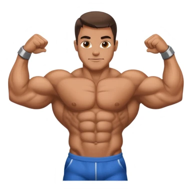 dodybuilder doble biceps possing sticker