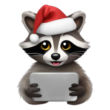 Christmas raccoon with Phone sticker