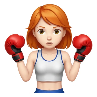 Ginger girl with boxing gloves sticker