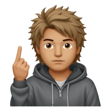 Moreno greñudo con capucha cuba la cara para el dedo del medio hombre sticker