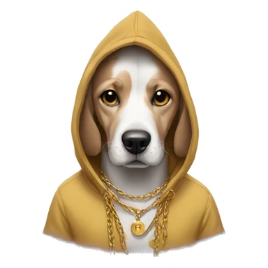 Dog wearing hoodie and gold chain sticker