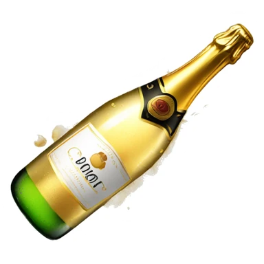 Champagne bottle popping sticker