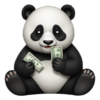 Panda eat money sticker