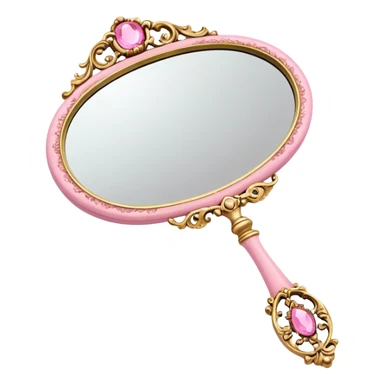 Vintage rococo handmirror pink gold sticker