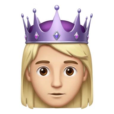 blonde and brown eyed king with silver and purple crown sticker