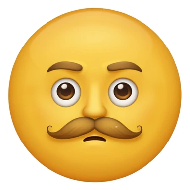 sun with mustache with no smile sticker