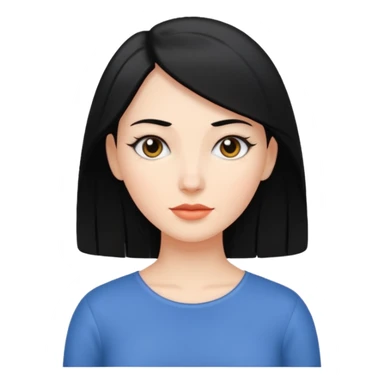 femme blanche avec des cheveux noir et lisse sticker