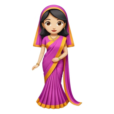 A 3D cartoon folded saree with matching blouse piece beside it, bright fabric texture, soft shadow, Memoji-style realism. sticker