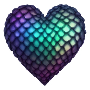 dark iridescent scale heart sticker