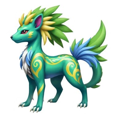 Tribal Colorful Fruity Gay Manectric-Skiddo-Suicune-Virizion-Zygarde-fusion-hybrid-creature  sticker