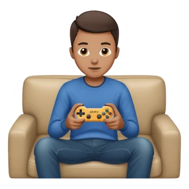 A person sitting on a couch playing video games  sticker