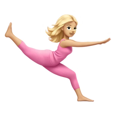 blonde girl pink clothes doing pilates sticker