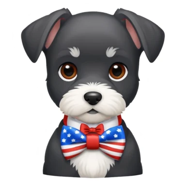 4th of July with a black and white miniature schnauzer puppy sticker