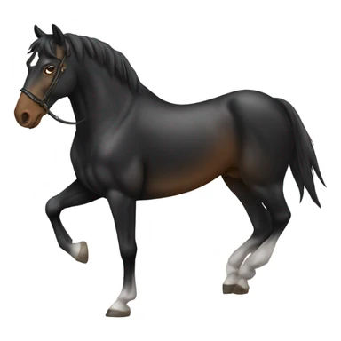 Caballo negro relinchando sticker