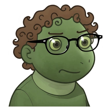 blonde girl, with glasses, brown eyes and curls  sticker
