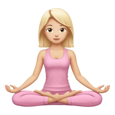 blonde yoga girl light pink clothes n sticker