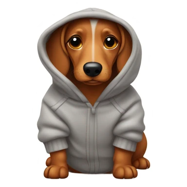 Sausage dog wearing a hoodie sticker